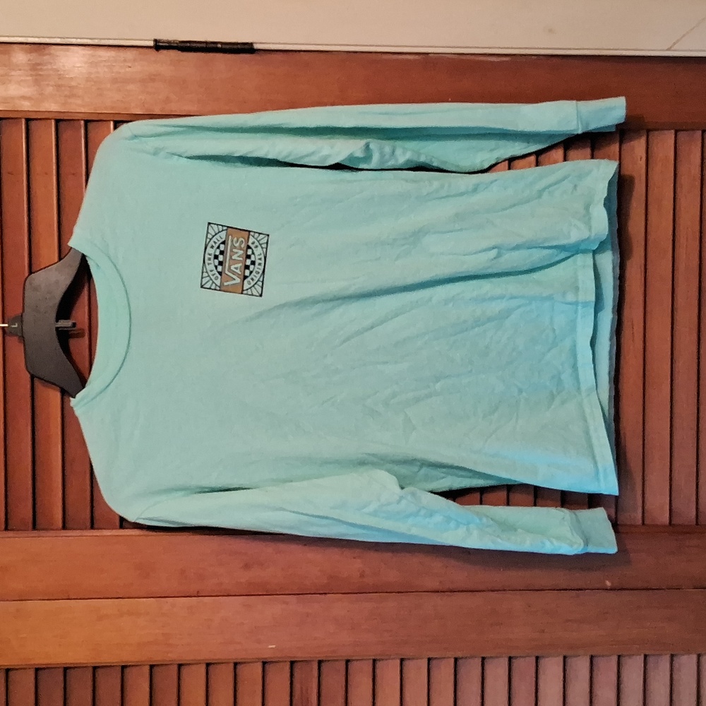 Vans off the wall women's size small mint green long sleeve t-shirt